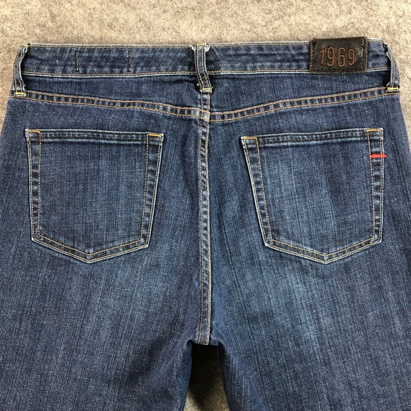 GAP 1969 Dark Wash Flare Jeans Womens Size 12R Classic Fit Stretch Mid Rise - Picture 6 of 15